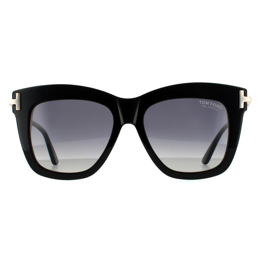 Tom Ford Dasha FT0822 Sunglasses Shiny Black Smoke Gradient Polarized