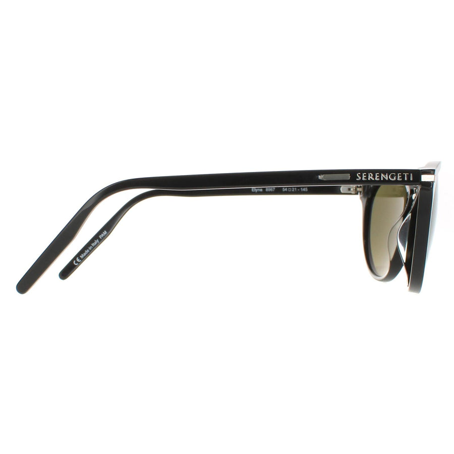 Serengeti Sunglasses Elyna 8967 Shiny Black Mineral Polarized Green 555nm