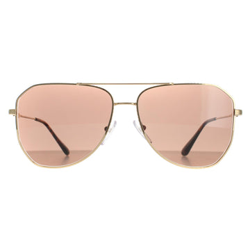 Prada Sunglasses PR63XS 5AK05D Gold Brown Grey Mirror Internal